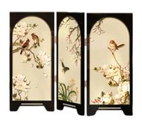 Lpitoy Mini Desktop Folding Screen, 3 Panel Divider, Traditional Chinese Mini Folding Screen Feng Shui Ornaments Home Decorations