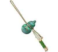 Lpitoy Mini Gourd Car Rear View Mirror Hanging Pendant, Handmade Woven Lucky Tassel Charm Small Gourd Ornament Car Interior Decoration Accessories