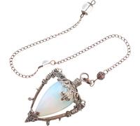 Lpitoy Natural Crystal Pendulums for Dowsing Divination, Healing Crystal Stones Reiki Spritual Chakra Energy Pendant with Chain