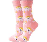 Lpitoy Novelty Dental Teeth Socks Funny Nurse Socks Dental Assistant Casual Crew Socks Gift for Dentist Doctor Nurse