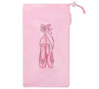 Lpitoy Pink Pointe Shoe Bag Dance Shoe Bags Ballet Dance Shoes Bag Drawstring Dance Shoe Pouch Bag for Women Girls