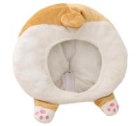 Lpitoy Plush Corgi Butt Hat Cartoon Party Cap Cute Animal Hat Head Cover Novelty Headwear for Halloween Christmas Cosplay Party