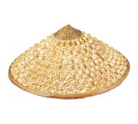 Lpitoy Straw Bamboo Coolie Vietnamese Japanese Cone Sun Hat Garden Farmer Fishing Beige