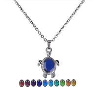 Lpitoy Turtle Mood Color Change Necklace Jewelry Stainless Steel Magic Pendant Gift for Girls