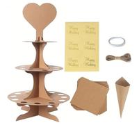 Lpitoy Wedding Confetti Cone Stand Set Confetti Cones and Stand Holder Paper Cone Box Placing Dried Flower Petals Confetti for Wedding Engagement Party