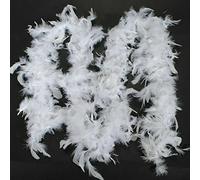 Lpitoy White Feather for Christmas Tree 2m Fluffy Garland Hanging Decoration Diy Feather Ornament for Xmas Tree Party