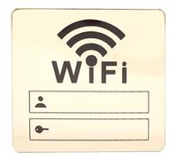 Lpitoy Wifi Password Sign Sticker, 3d Acrylic Mirror Wifi Sign Wall Stickers Handwriting Account and Password Sign Decals for Cafes Bars Pubs Shop