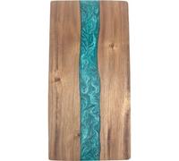 Lpitoy Wood Resin Charcuterie Board, Epoxy Resin Ocean Blue Wave Pattern Cutting Board for Kitchen Reversible Board for Meat, Cheese, Bread, Vegetables, Fruits