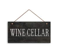 LPLED Rustic Wooden Wine Cellar Sign, 5" x 10", Tuscan Decor, Wall Mount, Black