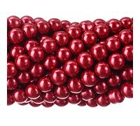 LPLPL Natural Round Gemstone Beads,200Pcs Glass Pearl Round Beads for Beading Jewelry Making 8mm Rose(Bordeaux Red,08 MM)