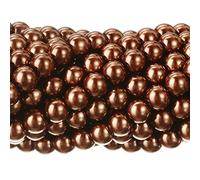LPLPL Natural Round Gemstone Beads,200Pcs Glass Pearl Round Beads for Beading Jewelry Making 8mm Rose(Copper Brown,08 MM)
