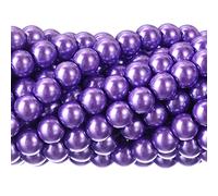 LPLPL Natural Round Gemstone Beads,200Pcs Glass Pearl Round Beads for Beading Jewelry Making 8mm Rose(Lavender Purple,12 MM)