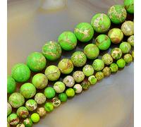LPLPL Natural Round Gemstone Beads,Natural Sea Sediment Jasper Gemstone Round Beads 16'' 4mm - 12mm (6mm, Red)(Light Green,8mm)