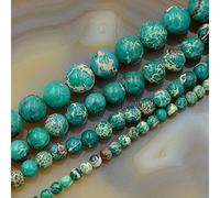 LPLPL Natural Round Gemstone Beads,Natural Sea Sediment Jasper Gemstone Round Beads 16'' 4mm - 12mm (6mm, Red)(Emerald,4mm)