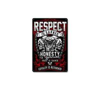 Lplpol Metal Tin Sign Respect is Earned Honesty is Appreciated Trust is Gained Loyalty is Returned, Signs Wall Decor 8" x 12"