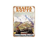 Lplpol Southern Pacific Railroad Shasta Route Siskiyou and Cascade Lines Vintage Signs Metal Tin Sign Wall Decor Man Cave Bar 12" x 18"