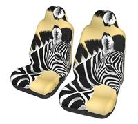 LPLSNWS 2-Pack Black and White Zebra Printed Car Seat Covers for Sedans/Trucks/Buses/Ferry Seat Protectors