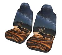 LPLSNWS 2-Pack Elk in The Meadow Printed Car Seat Covers for Sedans/Trucks/Buses/Ferry Seat Protectors