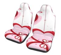 LPLSNWS 2-Pack Little Red Heart Printed Car Seat Covers for Sedans/Trucks/Buses/Ferry Seat Protectors