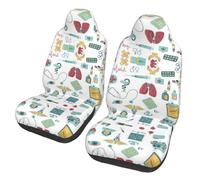 LPLSNWS 2-pack of abrasion-resistant car seat covers - Abstraction Biology Chemistry patterned, suitable for passenger cars, vans, commercial vehicles, and marine seats.