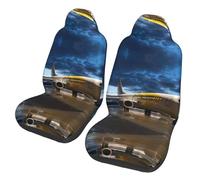 LPLSNWS 2-pack of abrasion-resistant car seat covers - Airplane In The Evening Light patterned, suitable for passenger cars, vans, commercial vehicles, and marine seats.