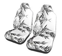 LPLSNWS 2-pack of abrasion-resistant car seat covers - Bamboo Tree Image Chinese Calligraphy patterned, suitable for passenger cars, vans, commercial vehicles, and marine seats.