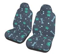 LPLSNWS 2-pack of abrasion-resistant car seat covers - Bones And Dog Claws patterned, suitable for passenger cars, vans, commercial vehicles, and marine seats.