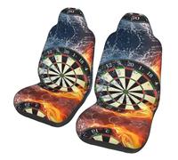 LPLSNWS 2-pack of abrasion-resistant car seat covers - Dart Board patterned, suitable for passenger cars, vans, commercial vehicles, and marine seats.