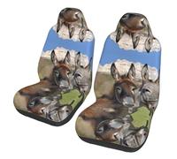 LPLSNWS 2-pack of abrasion-resistant car seat covers - Funny Donkeys patterned, suitable for passenger cars, vans, commercial vehicles, and marine seats.