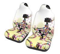 LPLSNWS 2-pack of abrasion-resistant car seat covers - Girl Bicycle Butterfly patterned, suitable for passenger cars, vans, commercial vehicles, and marine seats.