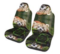 LPLSNWS 2-pack of abrasion-resistant car seat covers - Little Red Panda patterned, suitable for passenger cars, vans, commercial vehicles, and marine seats.