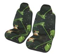 LPLSNWS 2-pack of abrasion-resistant car seat covers - Peace Tree Frog patterned, suitable for passenger cars, vans, commercial vehicles, and marine seats.