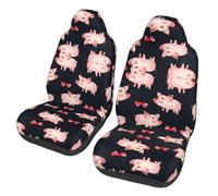 LPLSNWS 2-pack of abrasion-resistant car seat covers - Red Cute Piggy patterned, suitable for passenger cars, vans, commercial vehicles, and marine seats.