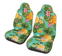 LPLSNWS 2-pack of abrasion-resistant car seat covers - Tropical Fruit Pineapple patterned, suitable for passenger cars, vans, commercial vehicles, and marine seats.