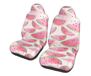 LPLSNWS 2-pack of abrasion-resistant car seat covers - Watermelon Fresh Fruit patterned, suitable for passenger cars, vans, commercial vehicles, and marine seats.