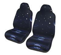 LPLSNWS 2-Pack Serene Blue Night View Printed Car Seat Covers for Sedans/Trucks/Buses/Ferry Seat Protectors