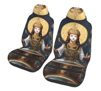 LPLSNWS 2-Pack Statue of God Printed Car Seat Covers for Sedans/Trucks/Buses/Ferry Seat Protectors
