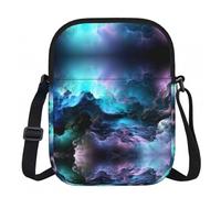 LPLSNWS 3D Graphics Universe Space Printed Zipper Crossbody Bag - Small Shoulder Bag with Adjustable Strap - Portable Travel Work Gift Bag for Women Men
