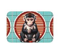 LPLSNWS 40x60cm Non-Slip Absorbent Floor Mat - The Silent Monkey Printed Bathroom/Laundry Room Absorbent Foot Mat