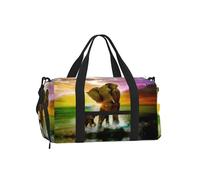 LPLSNWS Africa Elephant Duffel Bag, Polyester, Zipper Closure, Adjustable Strap, 45 x 23 x 25 cm, with Shoe Compartment