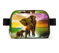 LPLSNWS Africa Elephant Fanny Pack, Polyester, Water-Repellent, Zipper Closure, Adjustable Strap 110 cm, 19 x 5.5 x 13 cm, Hand Wash Only