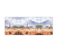 LPLSNWS African Savanna Giraffe Patterned Keyboard and Mouse Pad (31.5x11.8 inches) Suitable for Gaming and Office Use.