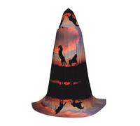LPLSNWS Animal Horse Print Hooded Cape, M, Polyester, Unisex Cosplay Costume for Halloween and Carnival