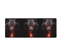 LPLSNWS Bad Boy Red Wolf Patterned Keyboard and Mouse Pad (31.5x11.8 inches) Suitable for Gaming and Office Use.