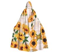 LPLSNWS Beautiful sunflowers Printed Adult Hooded Cape, Unisex, Ideal for Conventions, Parties, and Cosplay Costumes