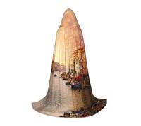 LPLSNWS Beautiful Venice Canal View Graphic Hooded Cape for Teenagers, M, Polyester, Carnival