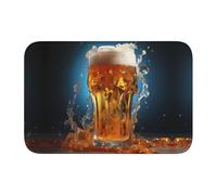 LPLSNWS Beer foam Printed, edge-bound, non-slip bathroom mat, 40x60cm. Suitable for entryway/laundry room/toilet.