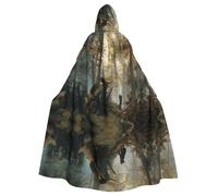 LPLSNWS Black Bears Printed Adult Hooded Cape, Unisex, Ideal for Conventions, Parties, and Cosplay Costumes