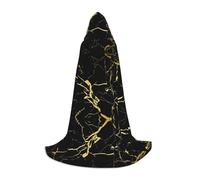 LPLSNWS Black Gold Marble Graphic S Teen Cosplay Robe - Perfect for Halloween, stage plays and everyday cosplay wear