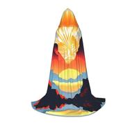 LPLSNWS Bright sunrise Medium Printed Hooded Cape/Cape, Teen Robe Costume, Suitable for Cosplay and Themed Parties